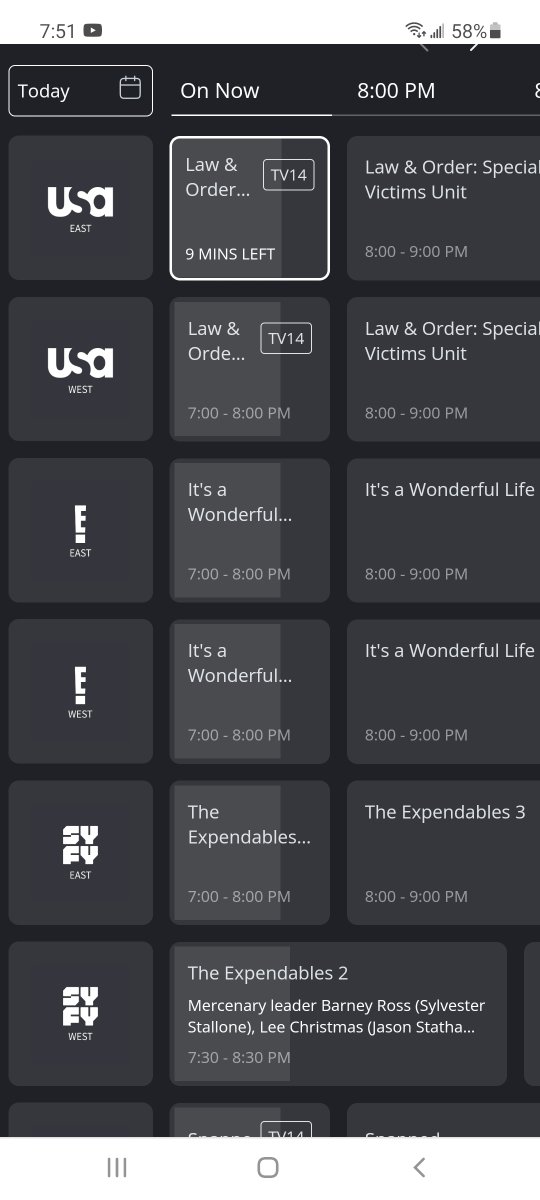 Sarcastically1's tweet photo. @PeacockTVCare I'm simply wanting to watch the live stream of these channels on Roku through my provider. It's no longer on the NBC app and the USA app on Roku has been removed. https://t.co/KYS2bnWXWw