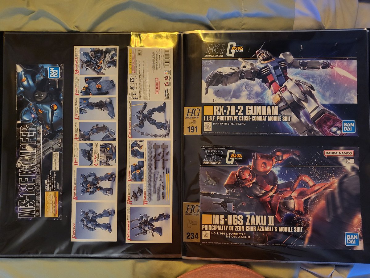 Ark_Dom's tweet image. Gundam box art folder, more to be added eventually (Not pictured ones on wall)