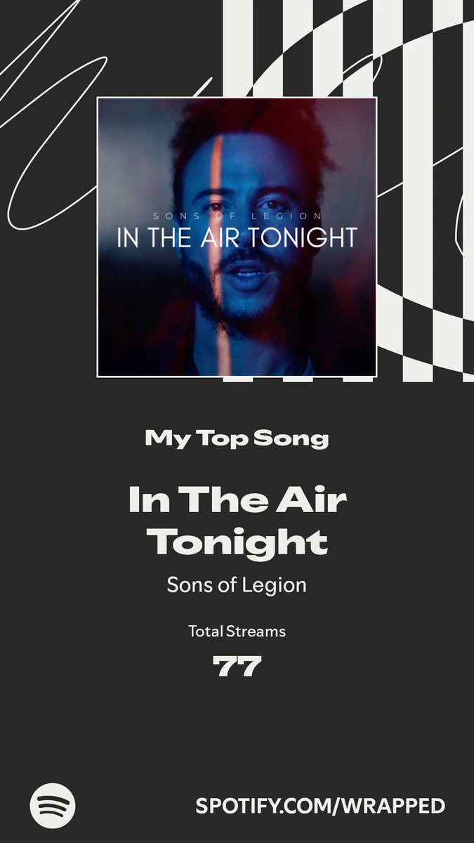SFFEPennyLane's tweet photo. In The Air Tonight took my top spot this year. More in my #SpotifyWrapped   https://t.co/jqrcX01iM1 https://t.co/5zCAkuFmZI