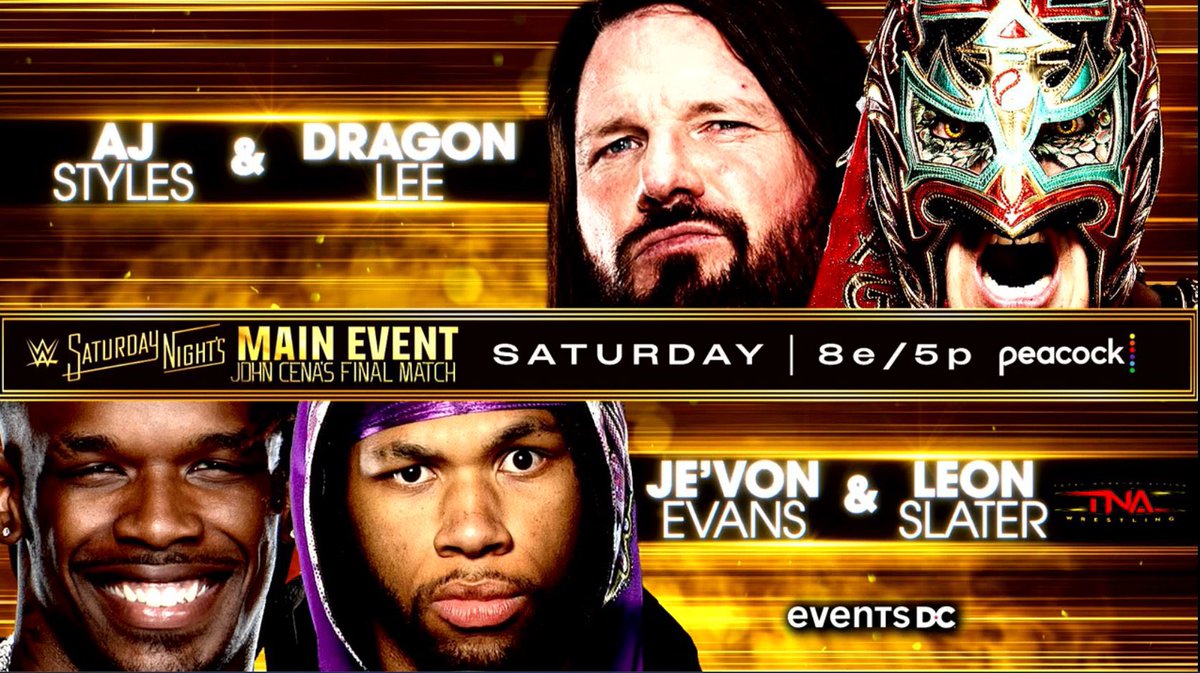 AJ Styles vs Dragon Lee vs Je’Von Evans and Leon Slater at SNME 😭 This one finna feed the streets #WWERAW