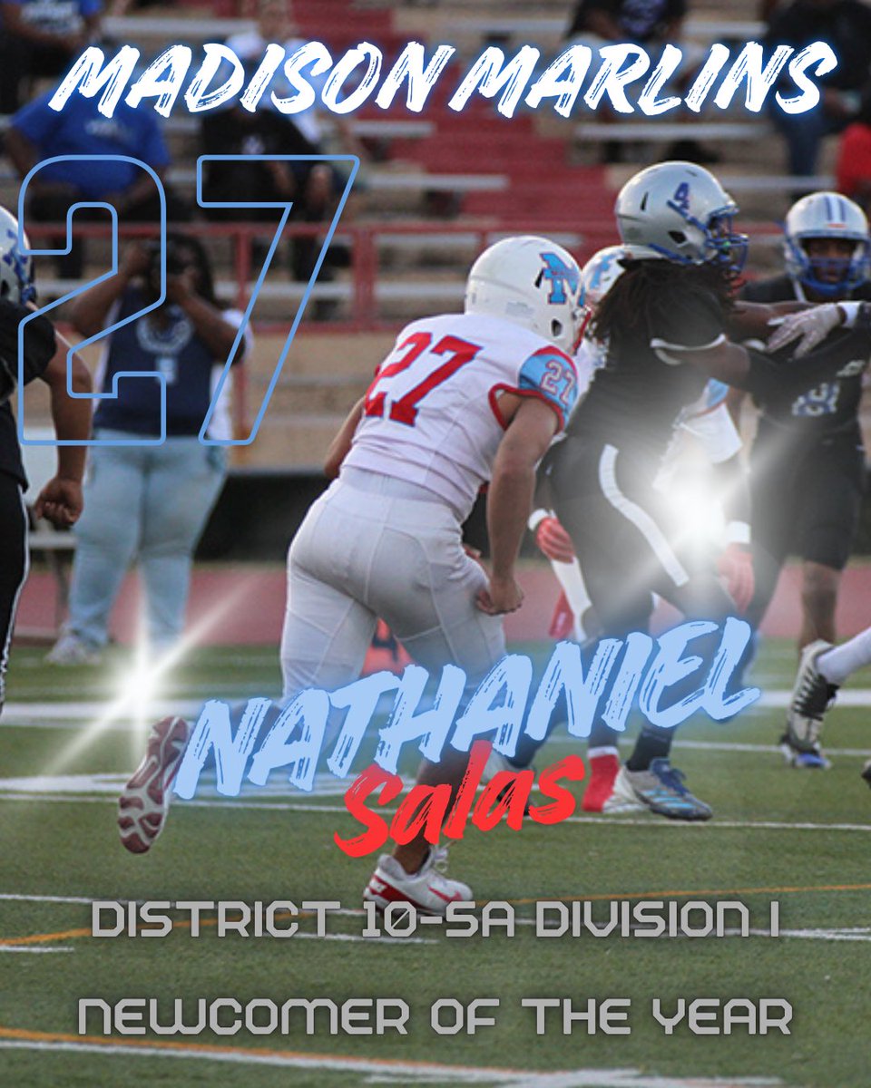 _MadisonFB's tweet image. Congratulations to Sophomore LB Jonathan Salas for earning District 10-5A Division I Newcomer of the Year Award!