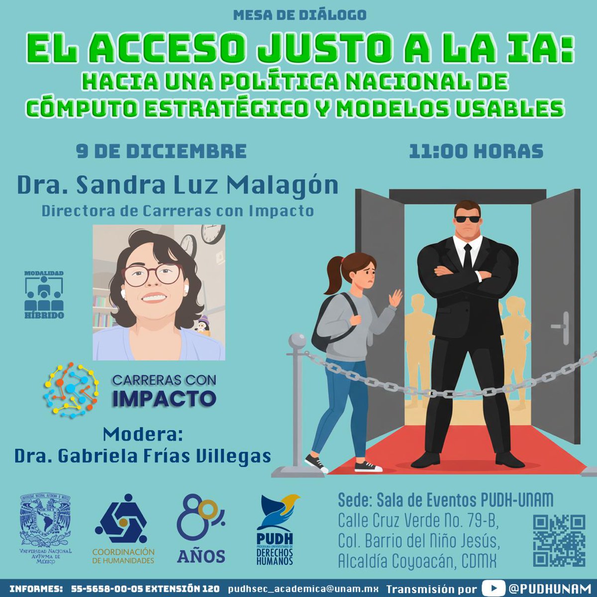 ¡HOY! 🗓9 de diciembre  🕚11:00 horas ¡Te esperamos en la mesa de diálogo! El acceso justo a la #IA. Hacia una política nacional de cómputo estratégico y modelos usables. 👩👩‍💻👨‍💻📵📳📴📲
Dra. Sandra Luz Malagón y Dra Gabriela Frías Villegas <a href="/gavilla/">Gabriela Frías</a>
ENVIVO: youtube.com/watch?v=KIEvzz…