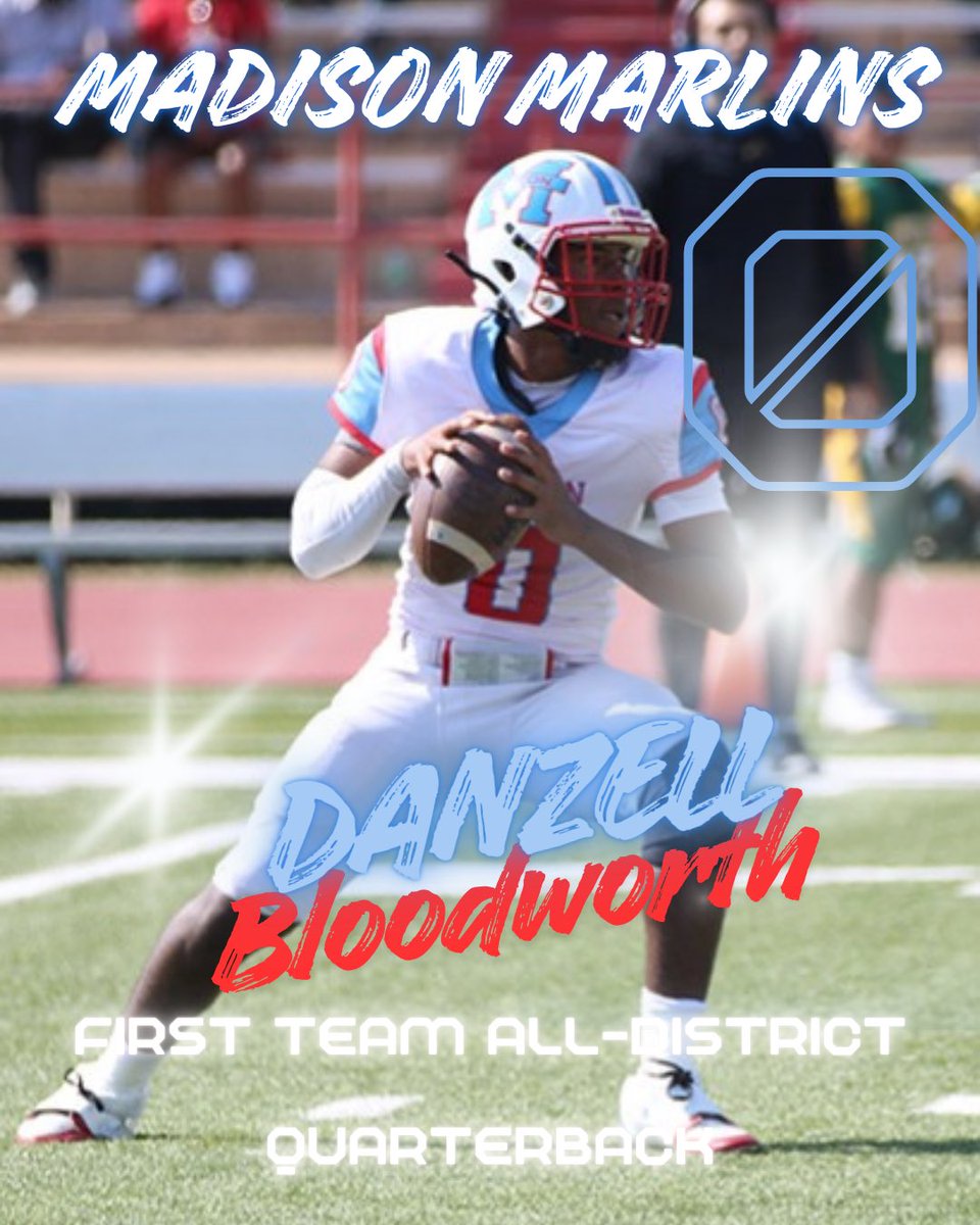 _MadisonFB's tweet image. Congratulations to Senior QB Danzell Bloodworth for earning First Team All-District honors!