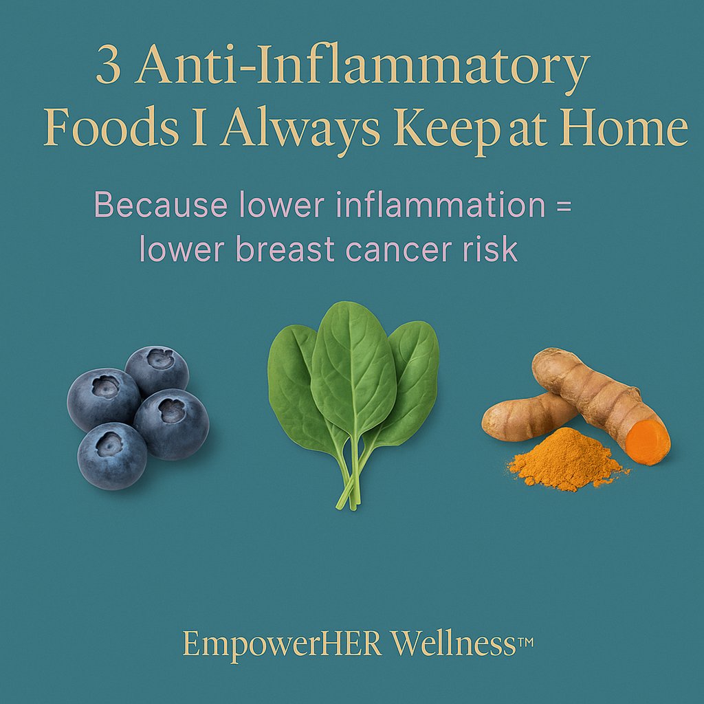 CollettaOrr's tweet photo. As a breast &amp; ovarian cancer researcher, I keep these three anti-inflammatory staples in my home at all times.

Reducing chronic inflammation is one of the most under-discussed strategies in breast cancer prevention.

— Colletta Brabham Orr
Founder, EmpowerHER Wellness https://t.co/iiSbxUE1P7