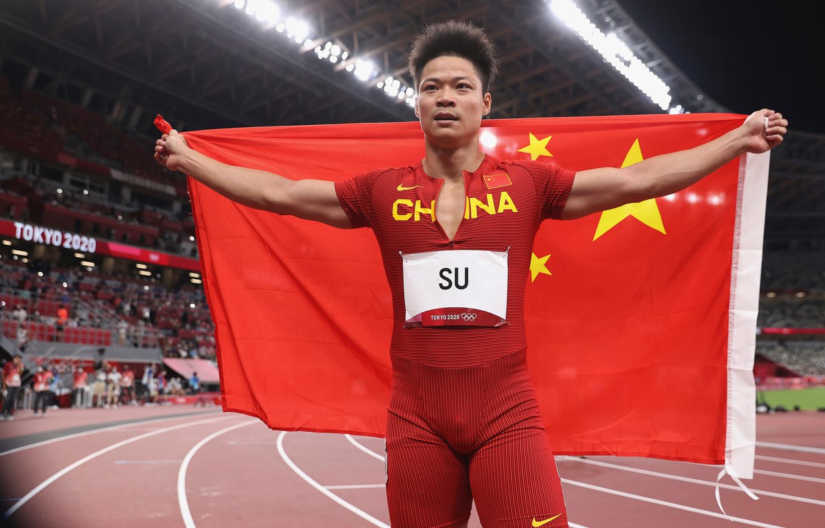 CGTNSportsScene's tweet image. 🌟"9.83 is proof 'anything is possible.' Time to pass the baton."
-🇨🇳Chinese sprinter #SuBingtian announces retirement.

He made history at #Tokyo2020 as 1st Chinese man to reach @Olympics 100m final, clocking an Asian record 9.83s, and helped China win men's 4x100m relay bronze.