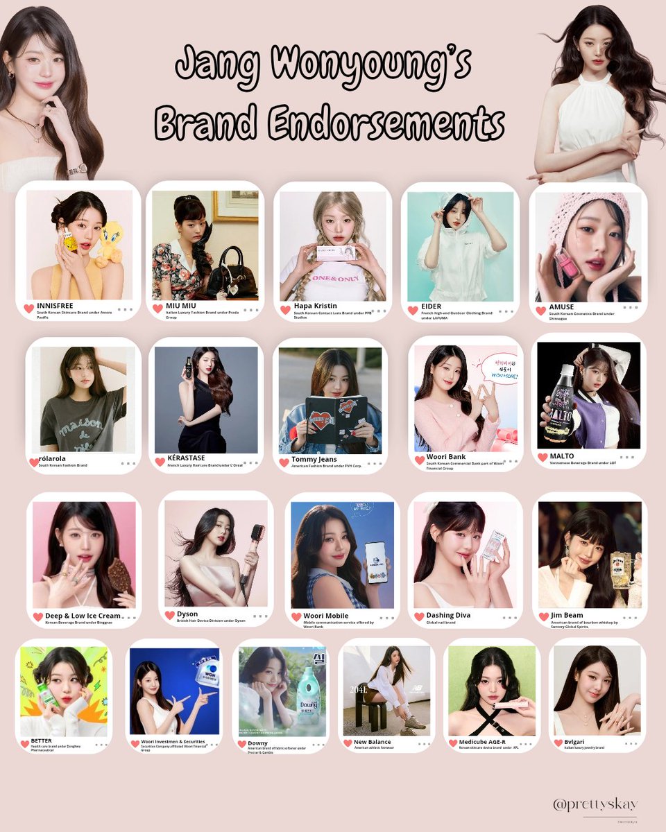 prettyskay's tweet image. Maaf yah Wonyoung cuman dapat ini 🙇

- 13 new brand deals (Total 21 brands)
- 19 commercial films
- 14 magazine pictorials (9 cover)
- 18 event attendance 
- 5 solo awards 

And many more to come 🙌