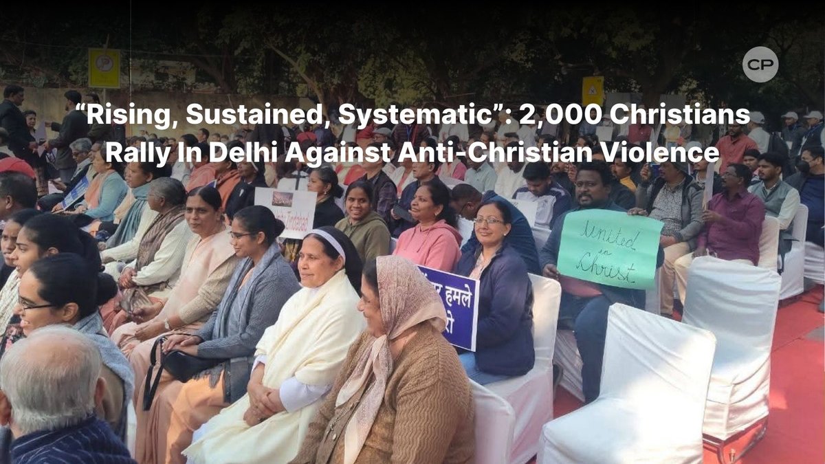 ChristianPost's tweet photo. About 2,000 Christians rallied in Delhi, decrying “rising, sustained, systematic” attacks, anti‑conversion cases, and denial of burial and Dalit rights, and calling India to uphold its Constitution.
#PrayForIndia #PersecutedChurch #DelhiRally
🔗 https://t.co/jFHQ1mqYsc https://t.co/I5Z4g5ca5v