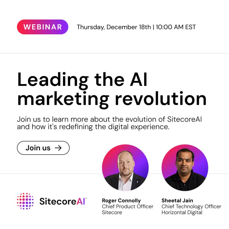 🎥 WEBINAR: Leading the AI Marketing Revolution
📅 Dec 18 | 🕒 11 PM–12 AM | 🌐 Online
Join Sitecore’s Roger Connolly &amp; Sheetal Jain to explore how #SitecoreAI accelerates campaigns, scales personalization &amp; proves ROI.
👉 sitecore.com/resources/even…
#AIFirstEra #SitecoreCommunity