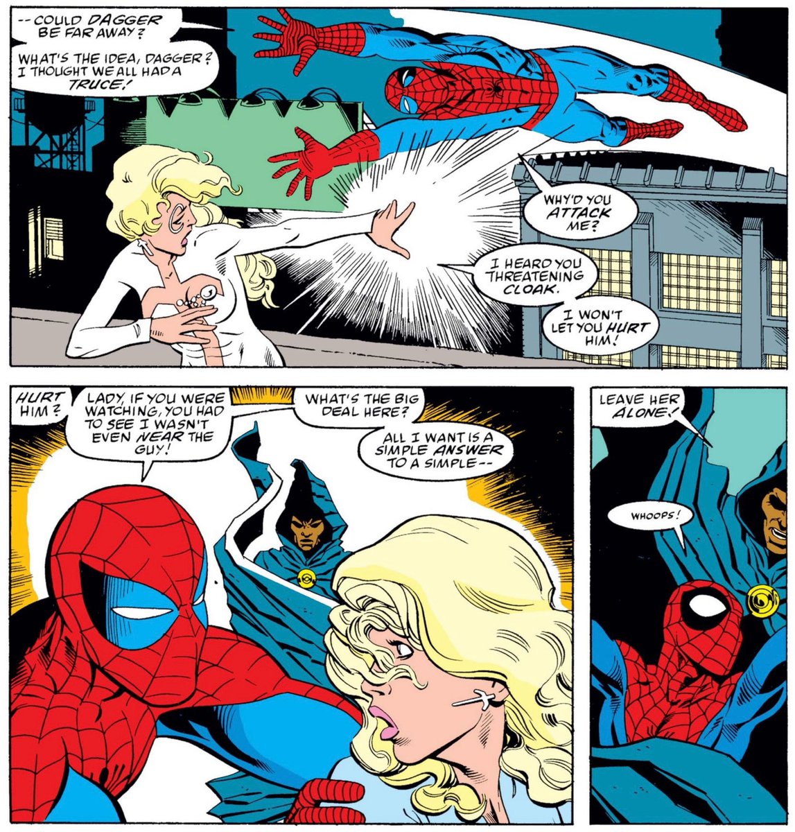 MarvelDailyArt's tweet photo. This is the first time I remember seeing Spider-Man’s eyes squinting, but I could be wrong. For now, I’ll credit artist David Ross with coming up with this now-commonplace visual. If there’s an earlier example of this distinct visual, let me know! #marvel #spiderman #marvelfirsts https://t.co/lpaFNYNmk6