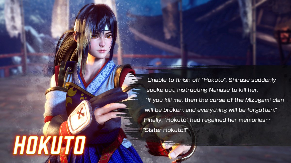 tmma1869's tweet image. Character endings I got to see in-game so far 1/2

Still baffled about the "Hokuto is Nanase" and "Sanane is a distant relative of Kairi, Hokuto/Shirase, and Nanase" plot twists really

#FightingEXLayer #FEXL