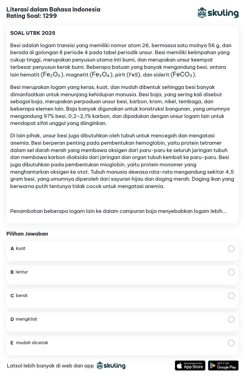 Yok, menurut kalian jawabannya apa? 
SOAL ASLI LBI UTBK 2025