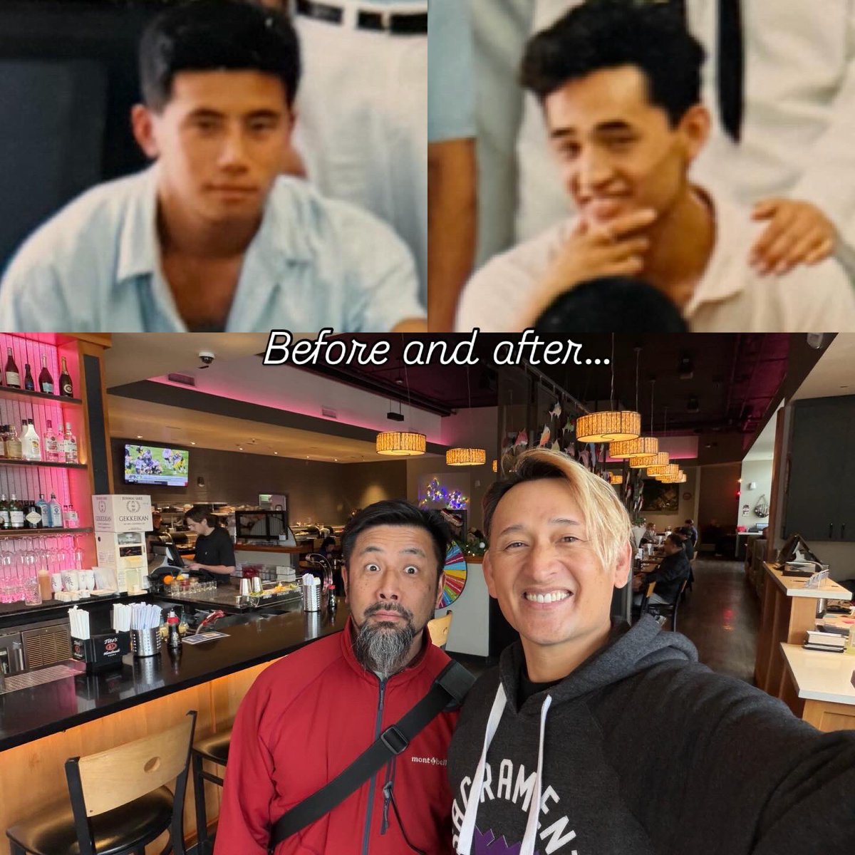 MikuniTaro's tweet image. He and I worked together at #Mikunisushi when we were teenagers—almost 40 years ago! 😳 It was so fun talking about the good old days and catching up on life now. 🙌🏻 #gettingold