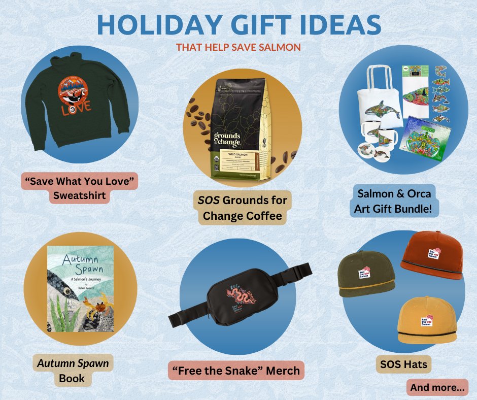 🎁Looking for a holiday gift for your loved ones or for yourself😉!? Look no further, check out these gift options that support Save Our wild Salmon! 🎉

🔗Go to linkin.bio/savewildsalmon to view and purchase your next gift! Thank you for your support! 🥳