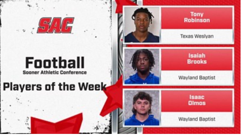1st Team All Sooner Athletic Conference-OLB
2x SAC Player of the Week
