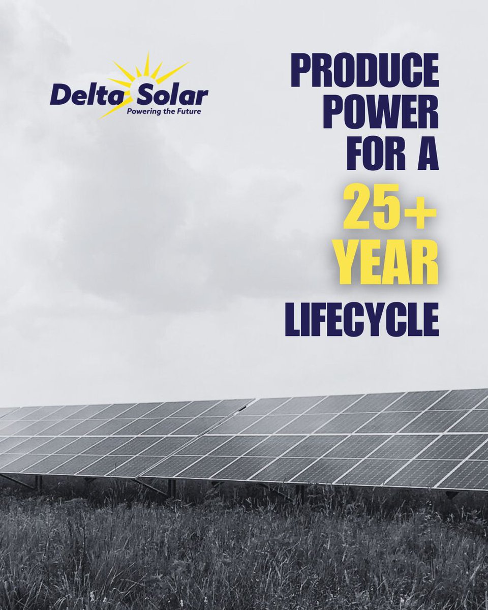 ARDeltaSolar's tweet image. With a solar energy system, you can produce your own power for 25+ years. Even if you don’t generate 100% of your electricity, solar still cuts your utility costs and delivers long-term savings.

💻 deltasolar.com
📱501-683-8835