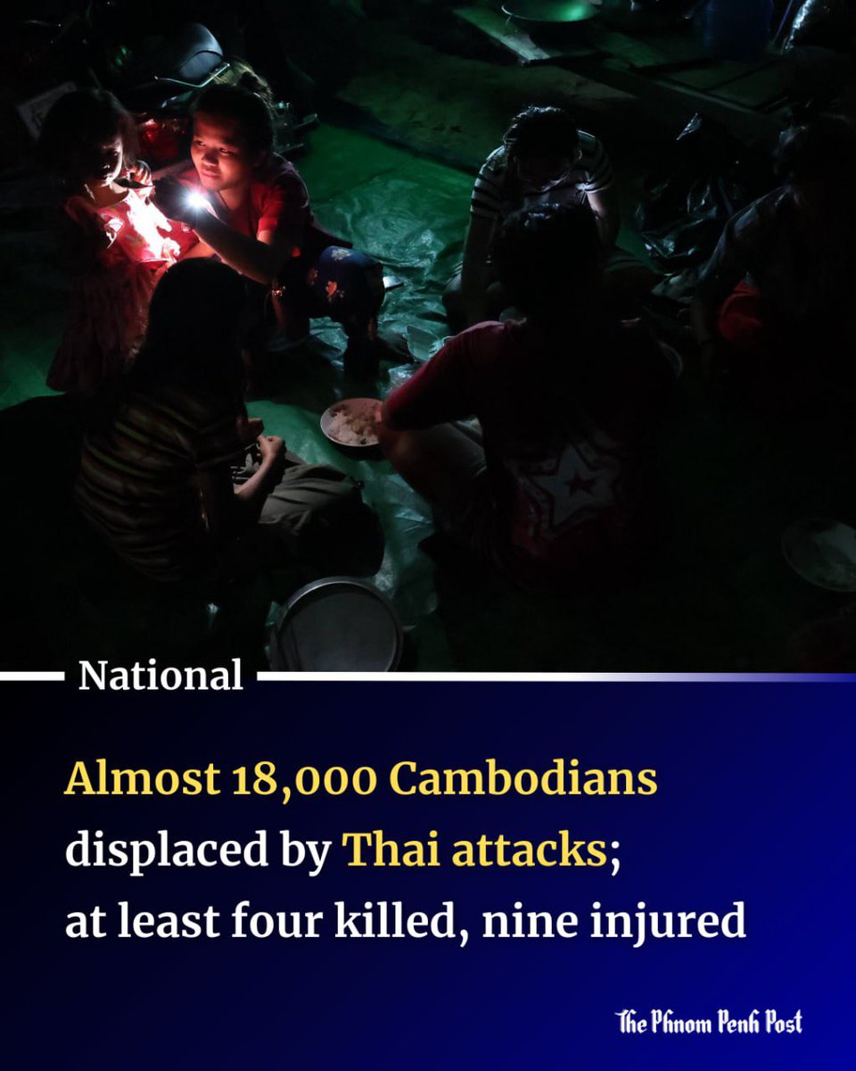 Jing_jing544's tweet photo. Thailand continues to attack Cambodia and has repeatedly killed innocent civilians and Cambodian soldiers. They are historical murderers.

We have remained patient and did not retaliate out of respect for the ceasefire agreement, but Thailand has shown no intention of seeking peace. They continue to provoke conflict and make demands for Cambodian territory. 

How can Cambodia achieve peace if Thailand does not share the same intentions? It is impossible when Cambodia is the only one respecting the ceasefire.

I sincerely hope that karma will come upon them very soon.

#CambodiaNeedPeace