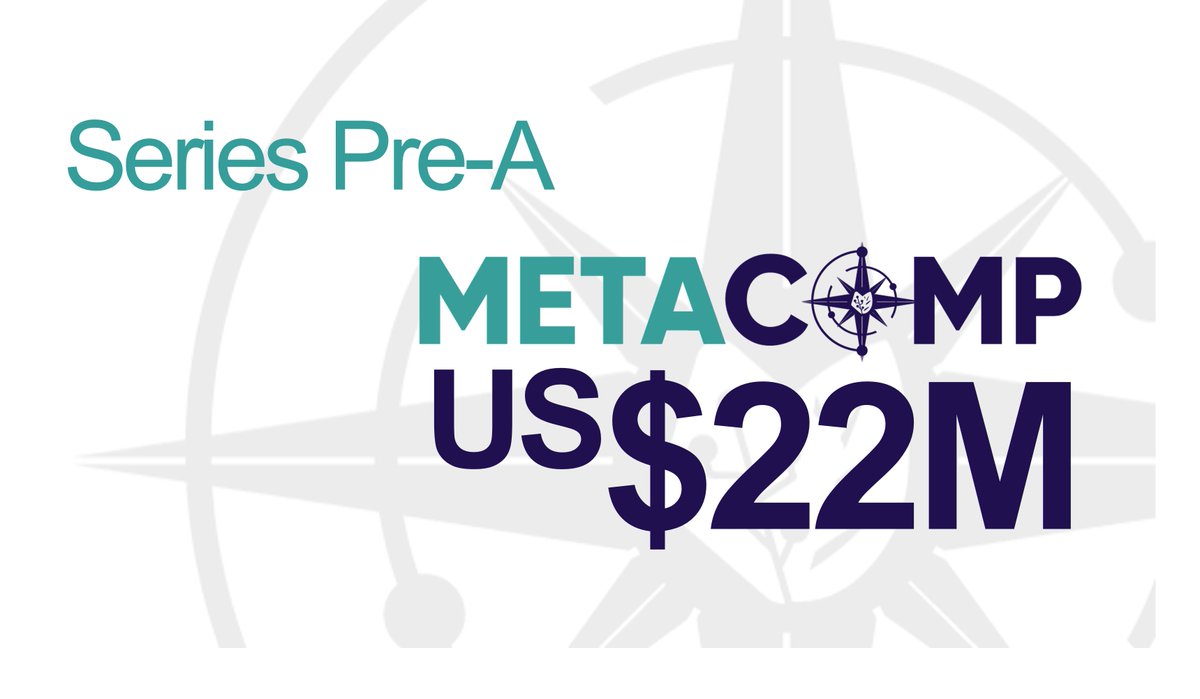 MetaComp branding graphic for $22M Pre A funding round