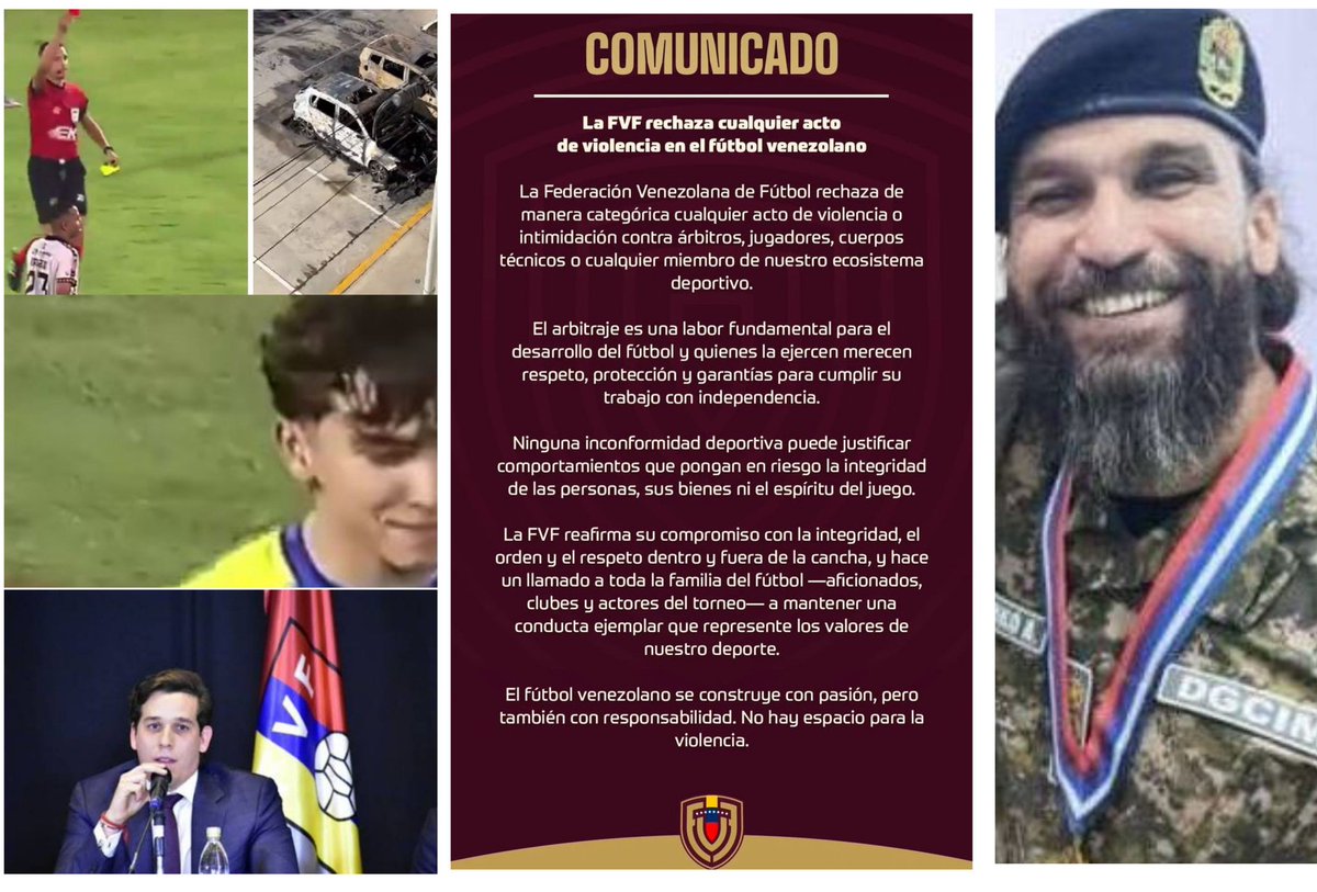 vivassantanaj_'s tweet image. ¡No es suficiente! Ante el desmadre que ha significado para la FVF quien habría recibido un llamado de atención de @CONMEBOL, después que el vehículo de un arbitro fuera quemado, por haber expulsado de un partido de liga al hijo del asesino Alexander Granko, jefe de torturas de…