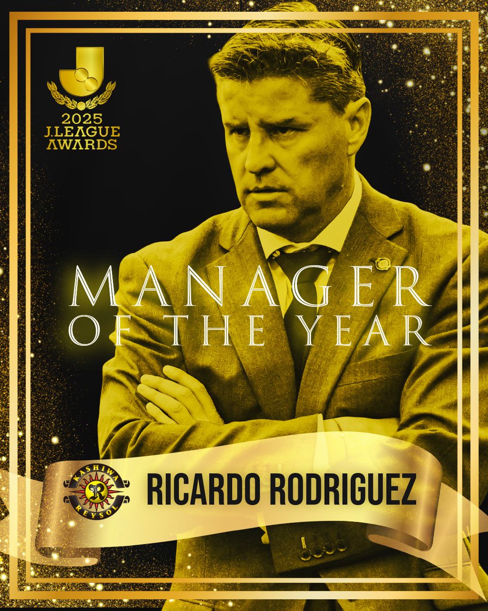 REYSOL_Official's tweet photo. 🏅Enhorabuena! RICARDO🏅

#リカルドロドリゲス 監督が「2025Jリーグ優秀監督賞」に選出されました。12月11日（木）に開催される「2025Jリーグアウォーズ」に参加します。
🔗https://t.co/MEaZWSXBIF

#柏レイソル #NoREYSOLNoLIFE #FeelTheENERGY https://t.co/dT4huTyq6c