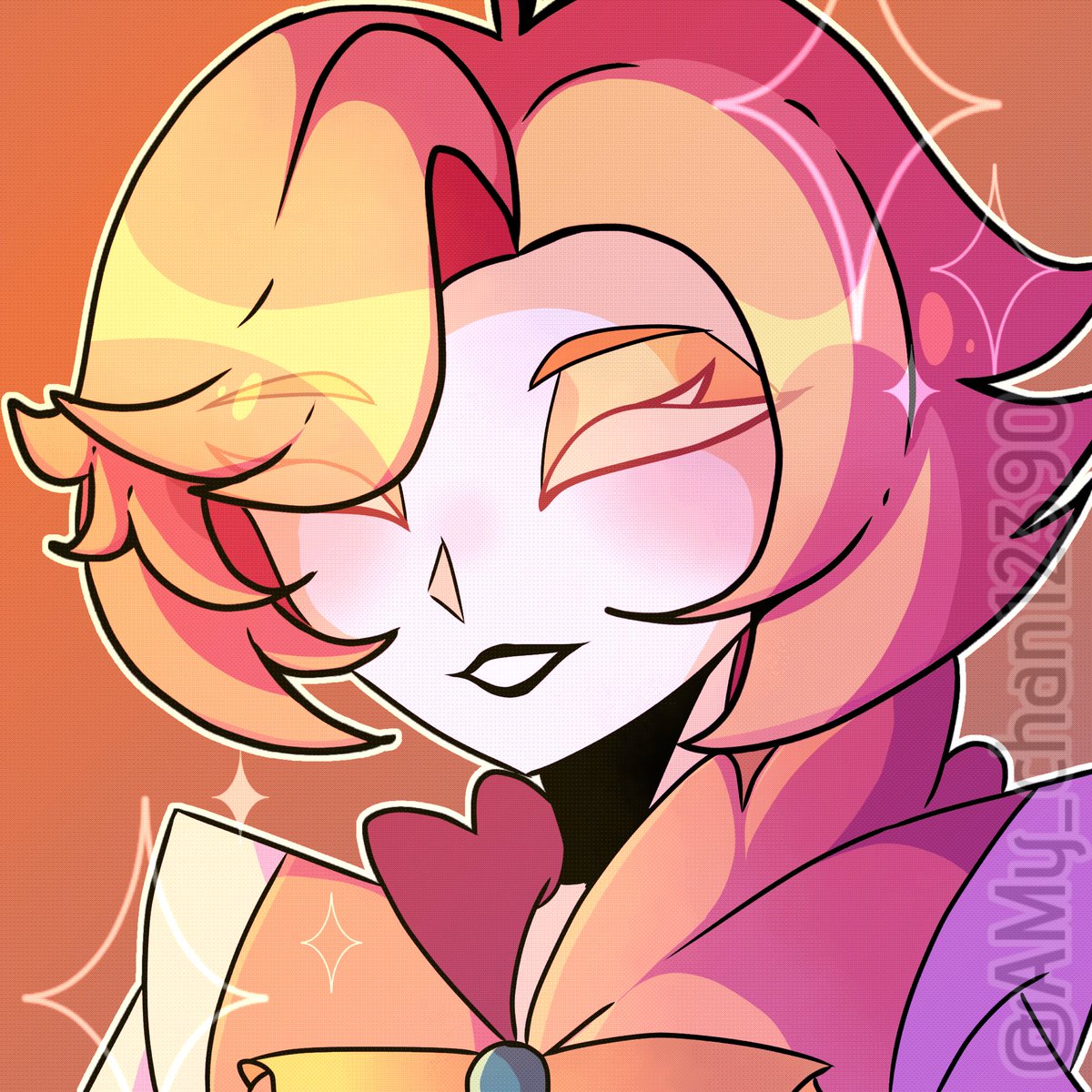 Aurorachan4567's tweet photo. Art trade with @T4NG3RINEGUY :D.! 💕✨ 

I loved doing this! #HazbinHotel #HazbinHotelOC https://t.co/pvMxnYeyp5