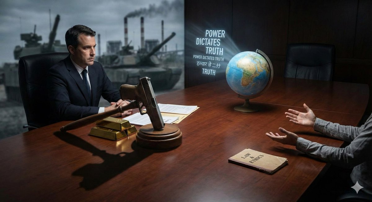 قدرت همیشه میگه قانون مهمه، فقط تا وقتی زورش نرسه!

قدرت همیشه حرف آخر رو می‌زنه

دنیا وقتی منطقیه که هیچ‌کس ابزار برتری نداشته باشه. اما کافی‌ه یکی اسلحه داشته باشه و یکی دست خالی، اون‌وقت حقیقت دقیقا همون‌جاست که اسلحه نشونه رفته.

قانون و انصاف فقط بین قدرت‌های هم‌وزنه معنی