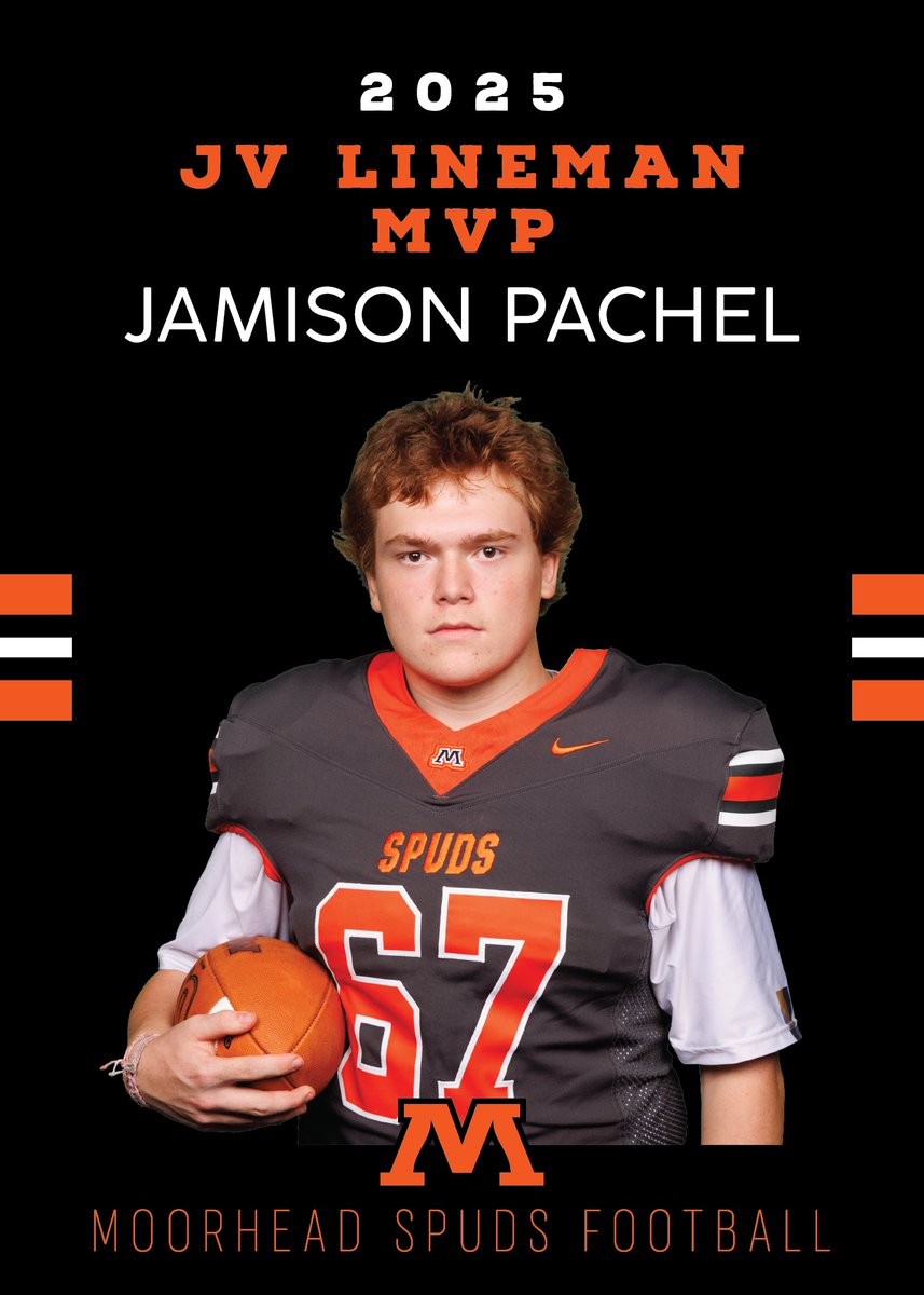 MHDspudFootball's tweet photo. π Congratulations to Jamison Pachel on earning the 2025 JV Lineman MVP Award!
#grit #winas1 #gospudsfootball https://t.co/A0sk0vt33X