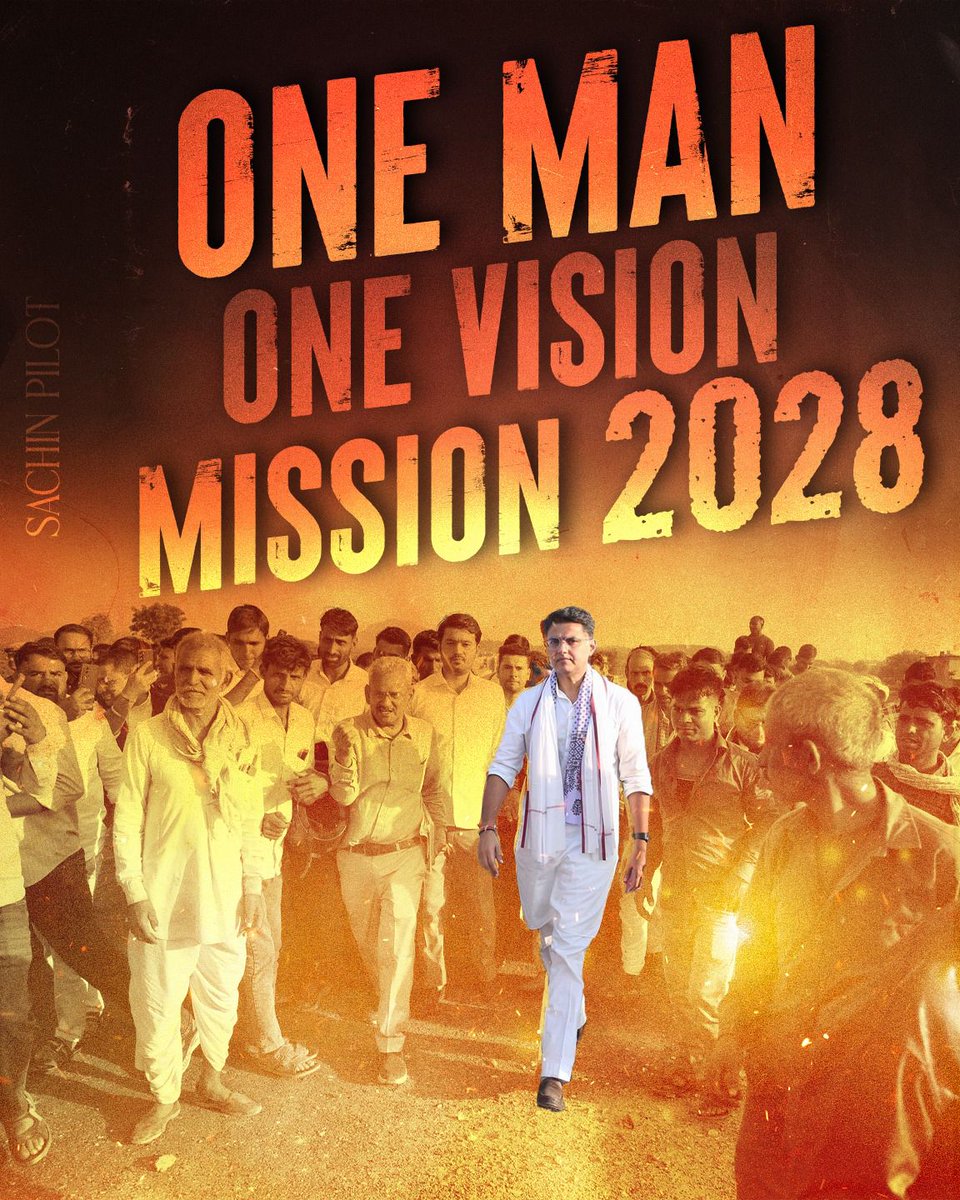 RjKaPilot's tweet photo. 🔥 ONE MAN • ONE VISION • MISSION 2028
जनता के बीच से उठी नई उम्मीद…
हर कदम पर सशक्त नेतृत्व, साफ़ नीयत और नई दिशा की पहचान।
✊ बदलाव की राह पर जनआंदोलन का नया अध्याय शुरू हो चुका है।
अबकी बार — पायलट सरकार!
@SachinPilot
#SachinPilot
#Mission2028 #PilotSarkar https://t.co/PghGnnXiY4