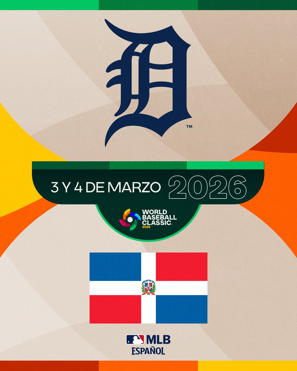 ¡Los Tigres de Detroit enfrentarán a la  selección de República Dominicana en Santo Domingo!

Los juegos se llevarán a cabo el 3 y 4 de marzo de 2026 como preparación al World Baseball Classic.