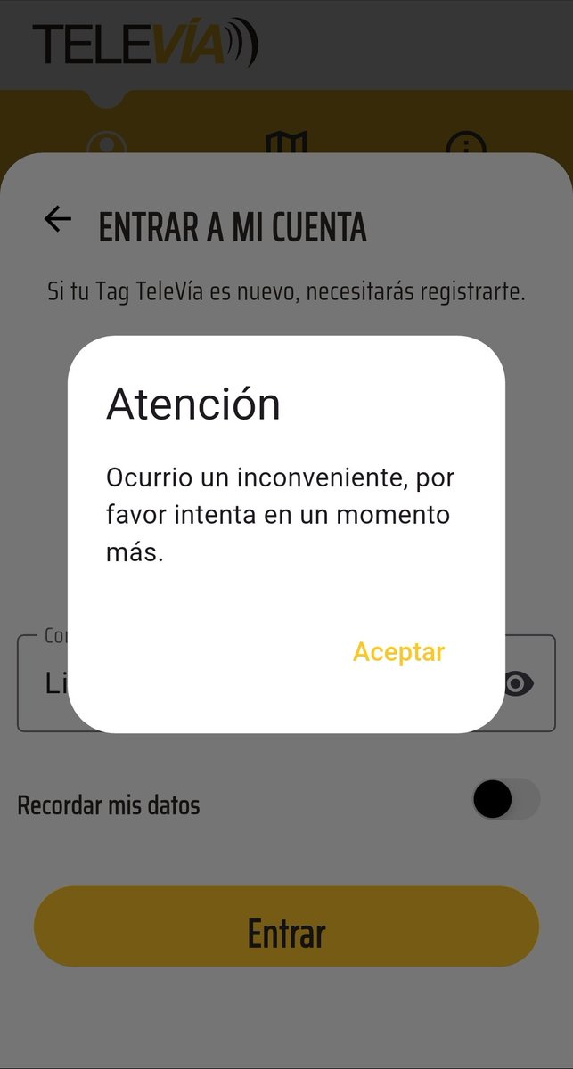 Tengo horas intentando utilizar la app, me envía error, el "intenta en otro momento", tiene más de 5 hrs.