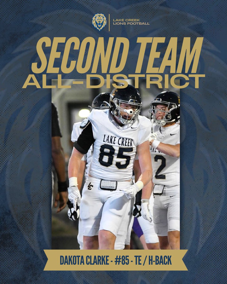 LakeCreekFBall's tweet image. 2nd Team All District 1/2! Congratulations!