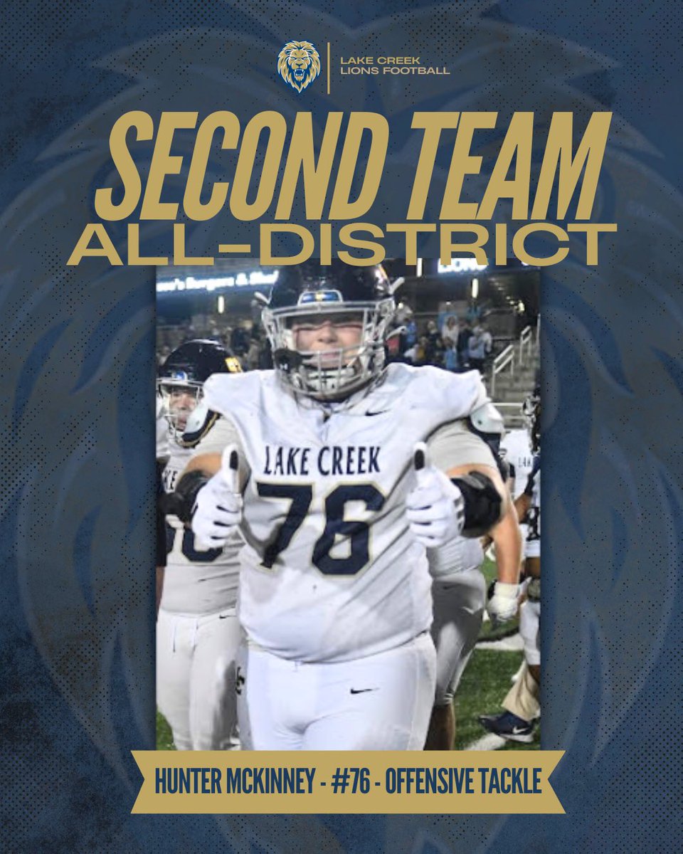 LakeCreekFBall's tweet image. 2nd Team All District 1/2! Congratulations!