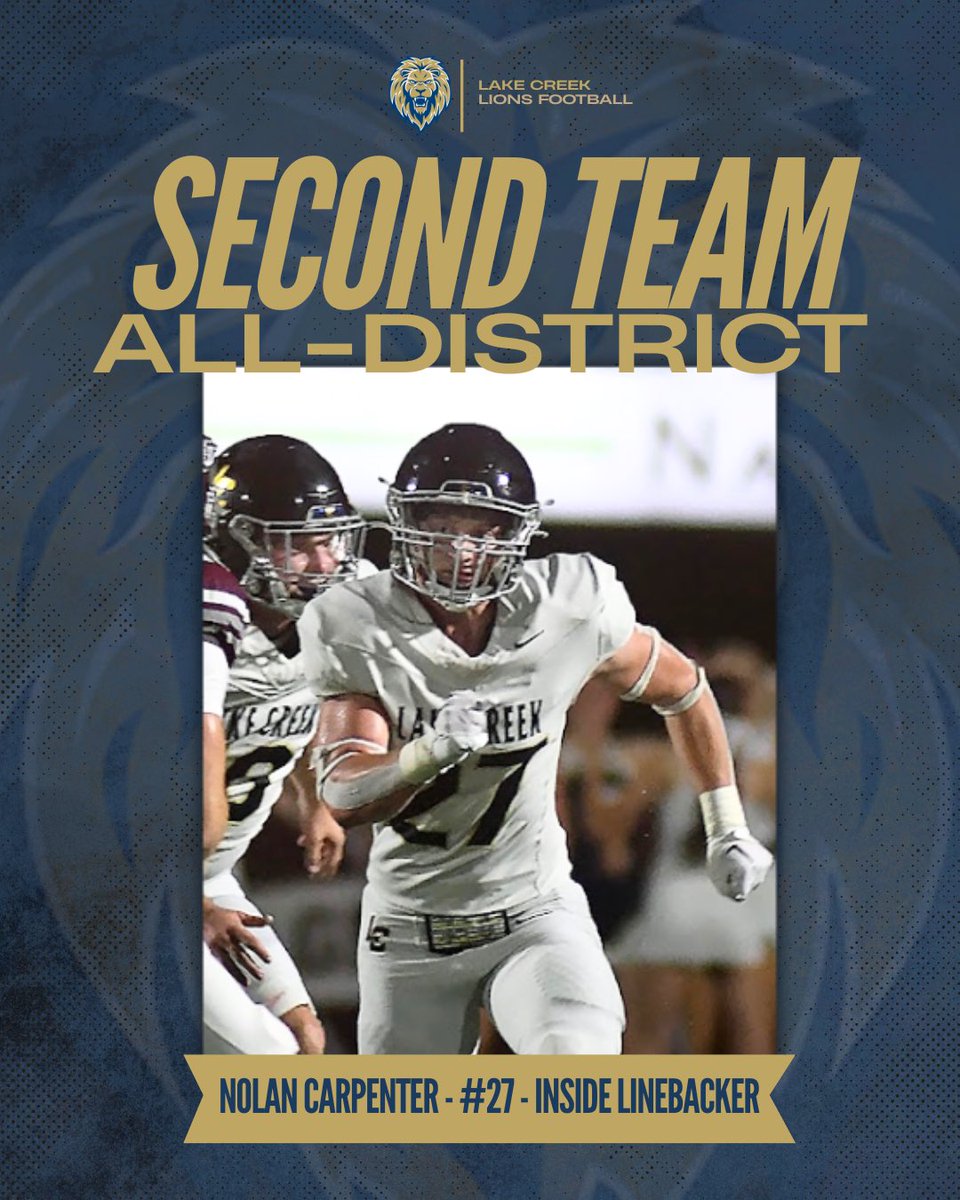 LakeCreekFBall's tweet image. 2nd Team All-District 2/2! Congratulations!