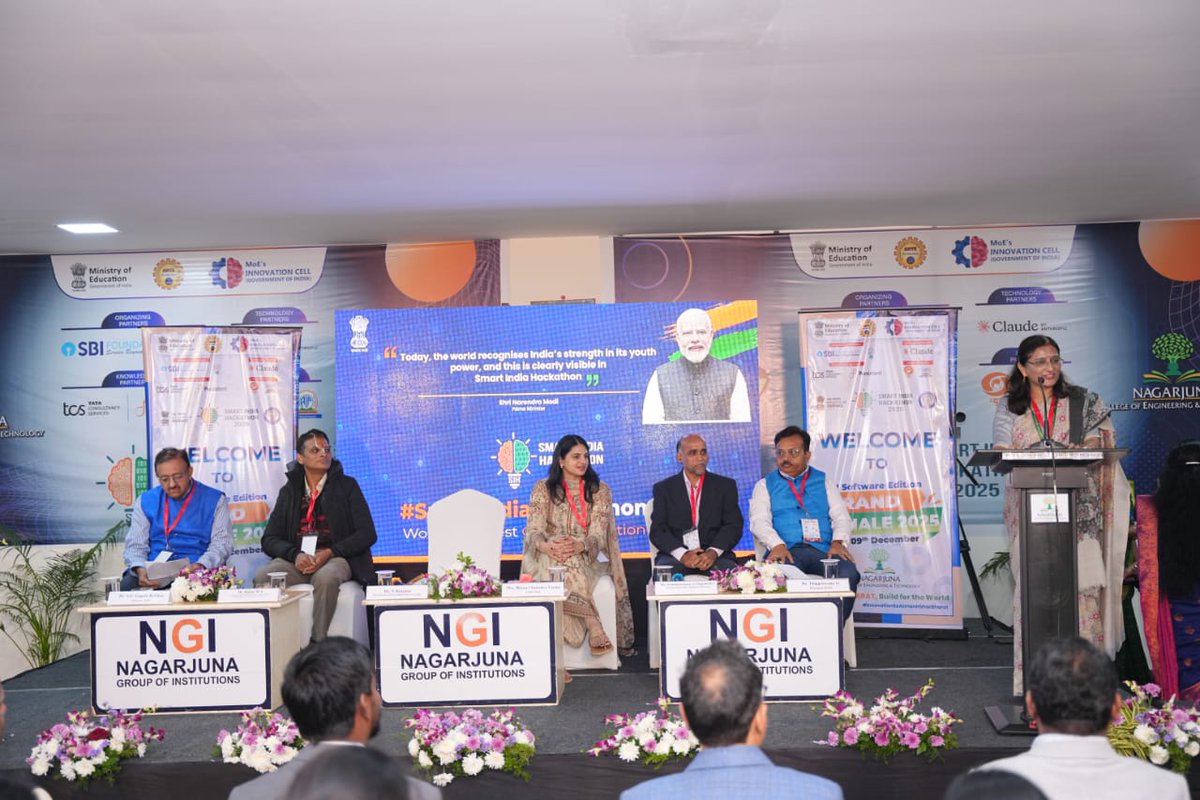 Glimpses of #SIH2025  grand finale <a href="/ncetofficial/">Nagarjuna College of Engineering & Technology</a> 
<a href="/narendramodi/">Narendra Modi</a>
<a href="/mhrd_innovation/">MOE's Innovation Cell- GOI</a> <a href="/AICTE_INDIA/">AICTE</a> <a href="/dpradhanbjp/">Dharmendra Pradhan</a>