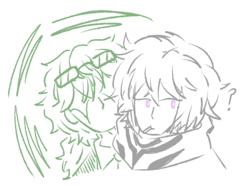 PLUTOXDpspspsps's tweet image. Ill lineart it later I just had the idea of Samjo jumpscaring him like he did to Dante and found it funny