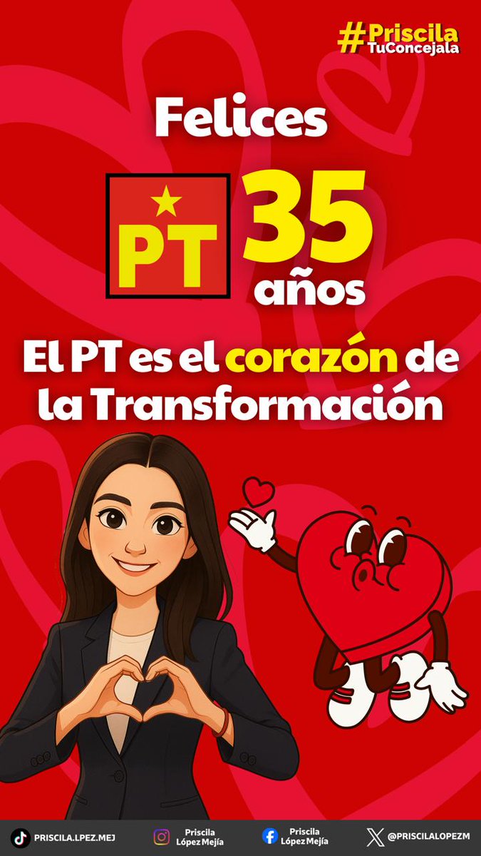 ¡Hoy celebramos con orgullo nuestro 35 aniversario del Partido del Trabajo! Reconocemos la lucha histórica por los derechos de la clase trabajadora y la justicia social. Sigamos construyendo un México más equitativo, reafirmando nuestro compromiso con la Cuarta Transformación.