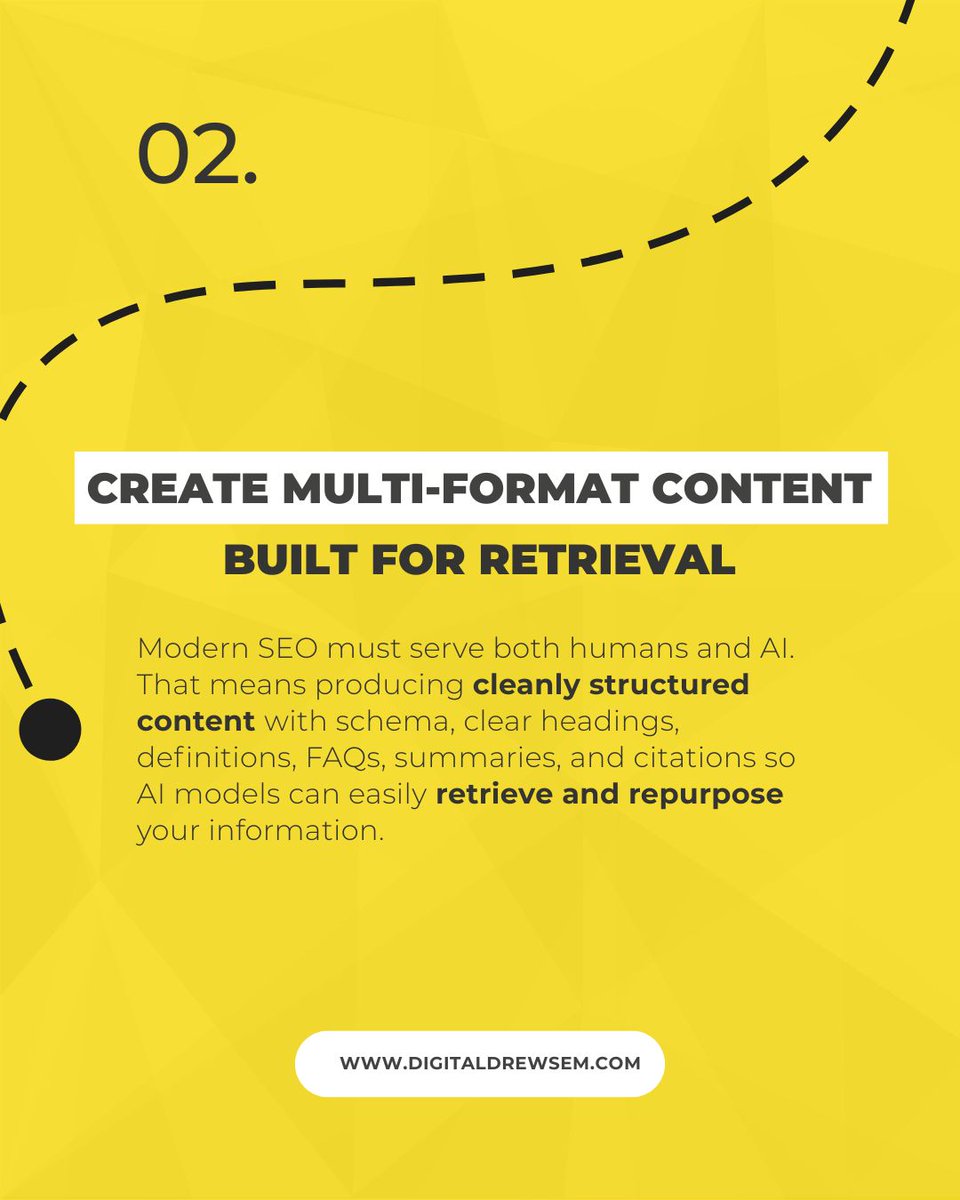 digitaldrewsem's tweet photo. SEO is shifting faster than ever — and the brands winning today aren’t just optimizing for Google search… they’re optimizing for AI answers.

That means building content around topics and entities, structuring pages for retrieval and AI consumption, and writing with answer-first https://t.co/ASOMgi9FtN