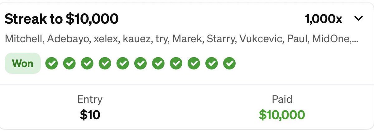 stakekingbets's tweet image. BOOM!!! 🤯 WE JUST HAD ANOTHER SUB CASH HIS STREAK FOR $10,000‼️🔥💥

WE HAVE NOW CASHED OVER $170,000 IN STREAKS SINCE SEPT 19!!🤯🔥🏦 

CONGRATULATIONS TO @MichaelHirt10 
FOR CASHING HIS STREAK TURNING $10 INTO $10,000‼️🤯

SEPT 19: DUBCLUB SUB #1 CASHES STREAK FOR $10,500‼️💰…