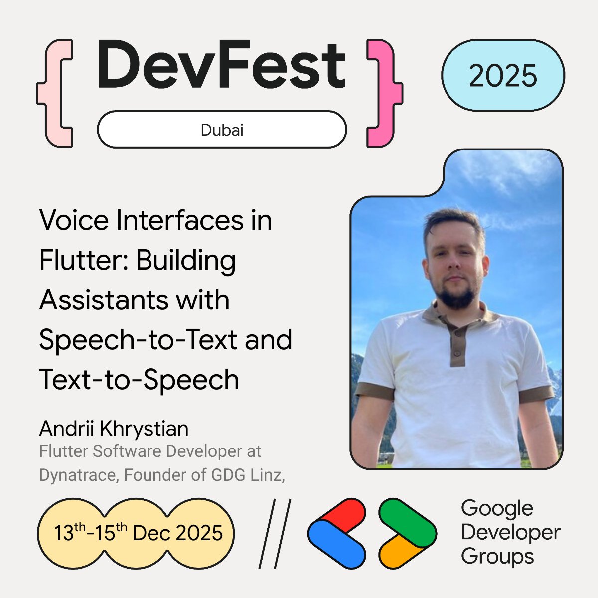 🚀 Speaker Alert! Andrii Khrystian will show you how to build voice assistants in Flutter using Speech-to-Text &amp; Text-to-Speech at #DevFestDubai! Learn to add conversational capabilities to your apps.

Register now: gdg.community.dev/events/details…

#DevFest #Flutter #VoiceUI