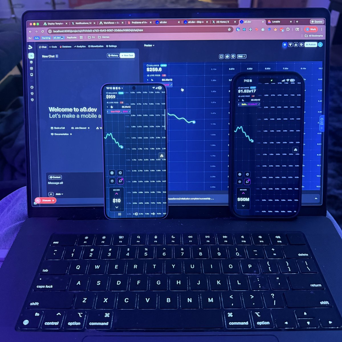 sethsetse's tweet image. it’s crazy @a0_dev lets you build apps on your computer, iPhone, or Android and export to all of those platforms.

build the app with AI -&amp;gt; deploy to App Store, Play Store, APK, Web (PWA) from one codebase with instant OTA updates

never need to open Xcode or Android Studio