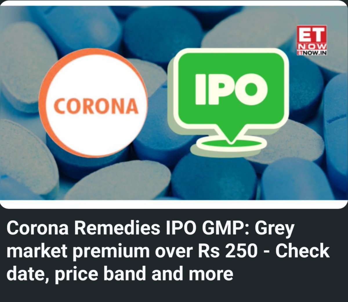 ocsreddy1212's tweet image. #CORONA #IPO #GMP
Read for mire details here
etnownews.com/markets/ipo/co…