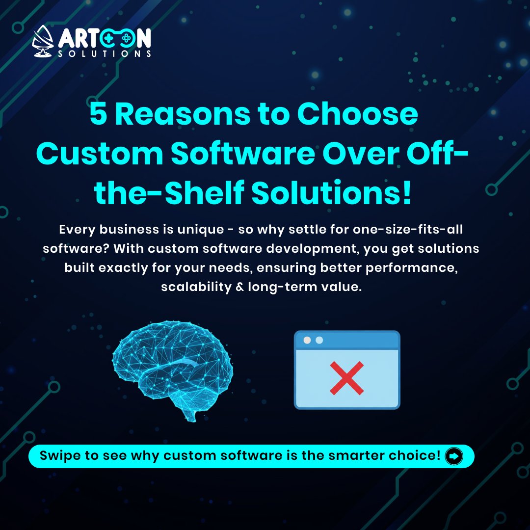 artoonsolutions's tweet image. 💡 Custom software built for your business.
Flexible, scalable, secure, and designed to fit your workflow perfectly.
Built by Artoon Solutions.
🌐 artoonsolutions.com
#CustomSoftwareDevelopment