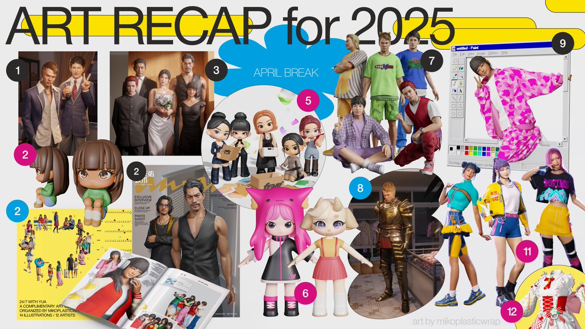(if u saw me post this before no u didn't.....)

art recap for 2025!!! 
let's do even more things next year! ☺️👍