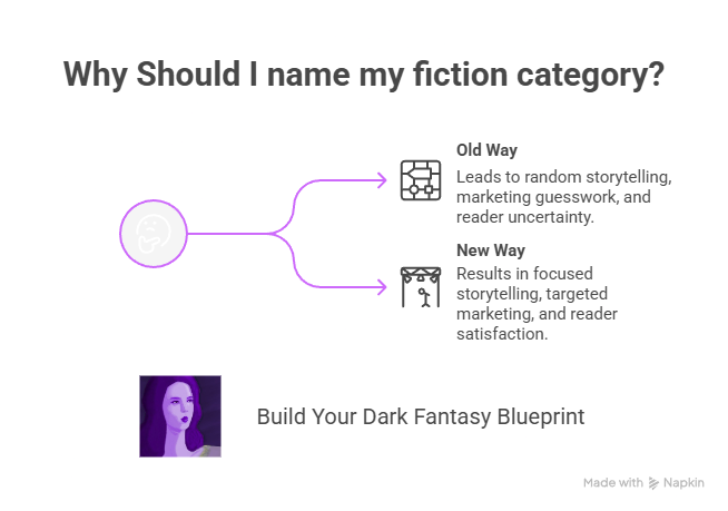 AnotherHumanity's tweet photo. Old way: Writing without a clear category

New way: Naming your fiction category

👇 https://t.co/TysGwDlCFA