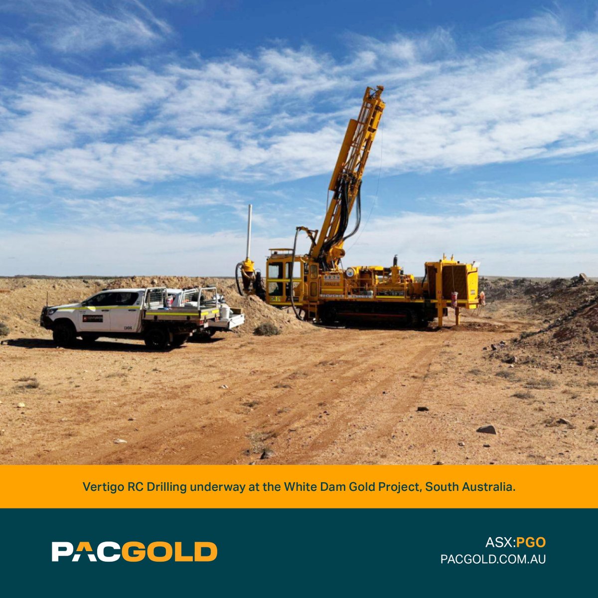 A 25,000m RC drilling program is underway at $PGO.AX White Dam #Gold Project

The initial focus is at the Vertigo pit, with 7,000m aiming to upgrade Inferred Resources to the Indicated category enabling an updated MRE and supporting the production restart

loom.ly/ilzVKi4