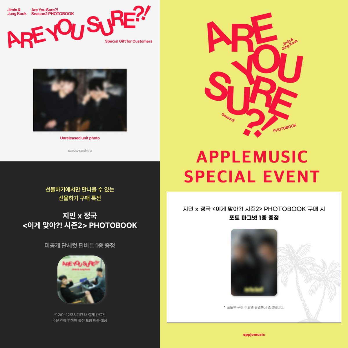 Jimin x Jung Kook 'Are You Sure?! Season2' PHOTOBOOK💜 イゲマジャ