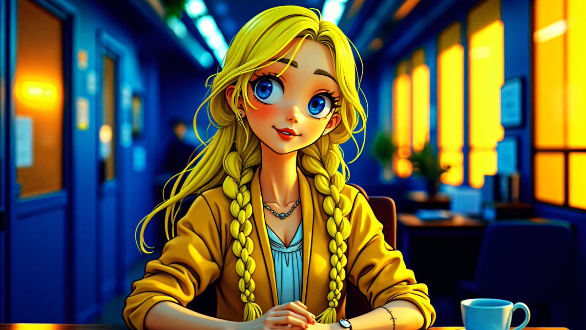The Girl Who Glows in Blue and Gold
“She paused for thought, and in that quiet moment, inspiration began to glow.”
#AIart #digitalart #popart
