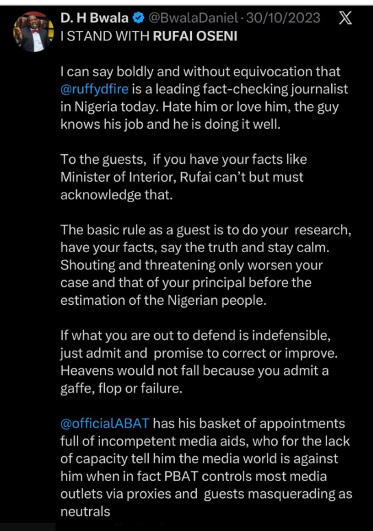 This was <a href="/BwalaDaniel/">D. H Bwala</a> singing the praises of <a href="/ruffydfire/">oseni rufai</a> .. But things do change, particularly when your pockets have been stuffed with corns 🌽🌽🌽 .....🤣🤣🤣🤣