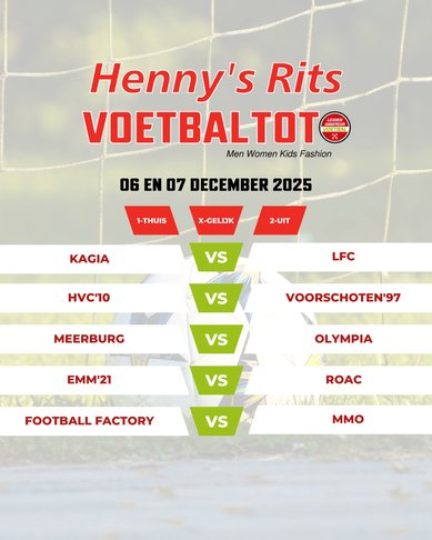 Uitslag laatste Henny's Rits Toto 2025 -  leidenamateurvoetbal.nl/laatste-nieuws…