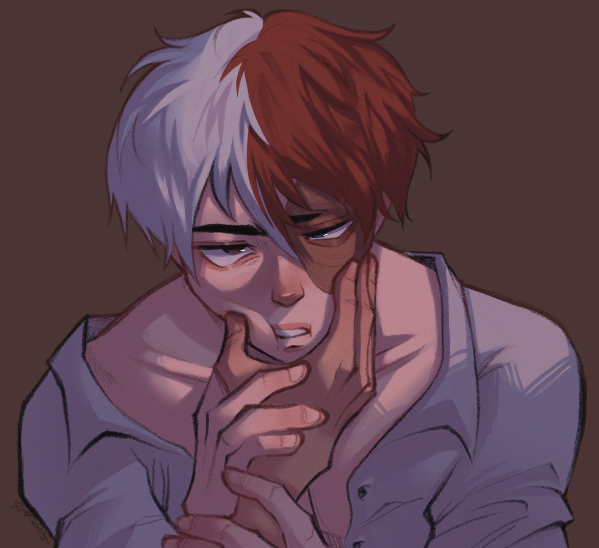 sketchyvero's tweet image. Pretty boy or whatever 🙄
#mha #todoroki
