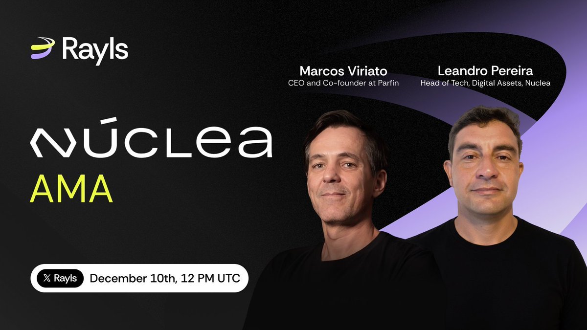 브라질 금융 시스템의 ‘대동맥’이 온체인으로 올라오고 있습니다 — 그리고 이 이야기는 대부분이 생각하는 것보다 훨씬 큽니다.

이번 수요일 12PM UTC (한국시간 수요일 오후 9시),
<a href="/mcvviriato/">Marcos Viriato</a> 가 Núclea의 Leandro와 함께, 매년 수조(Trillions) 규모의 가치가 움직이는 시스템이 왜 “토큰화는 이제